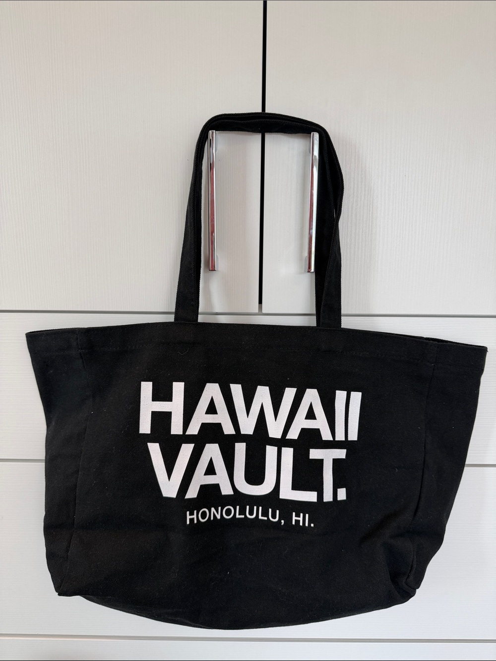 Hawaii Vault Honolulu Black Logo Canvas Tote Bag Beach Shopper